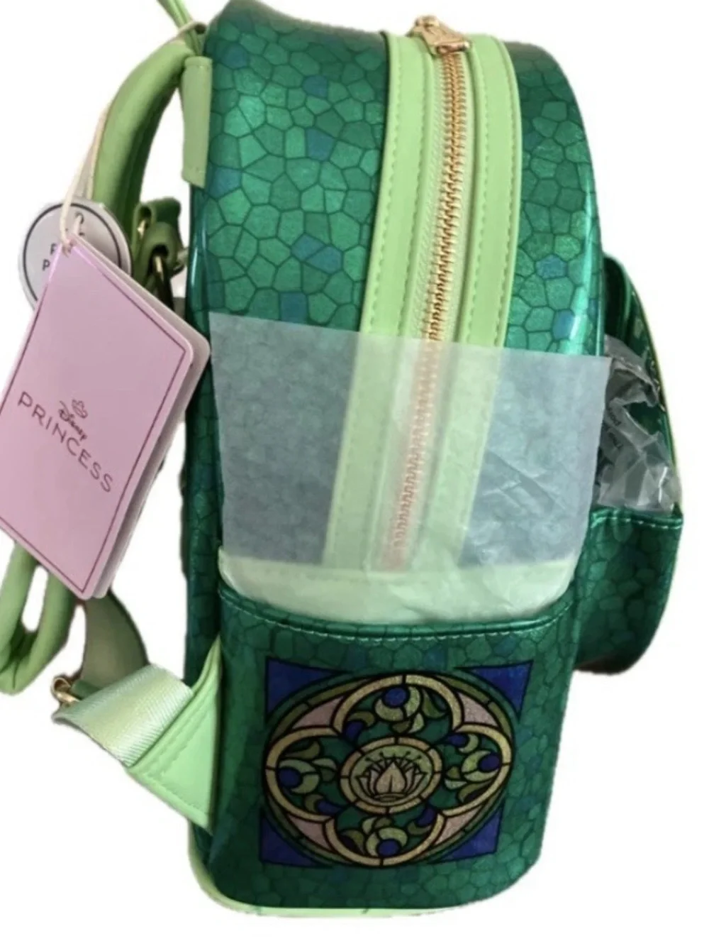 Loungefly Disney Princess and the Frog Tiana Stained Glass Mini Backpack NWT